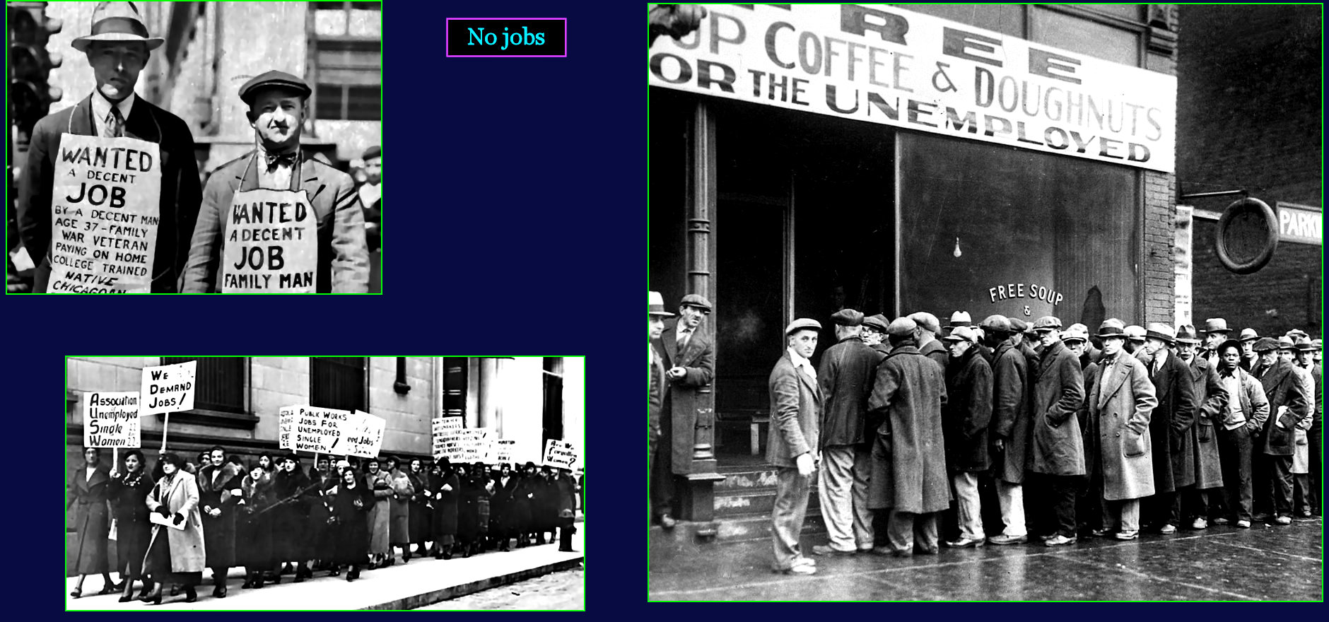 Unemployment, soup kitchens, 1930s